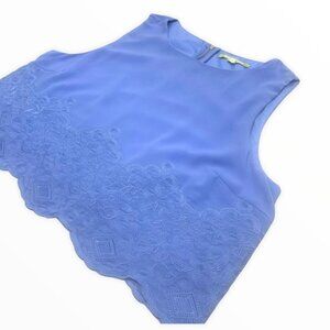 •- Gianni Bini Embroidered Lace Halter Top Blue G27